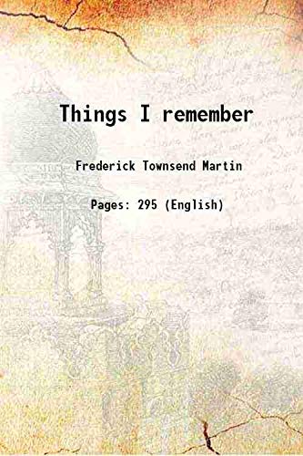 Stock image for Things I remember 1913 [Hardcover] for sale by Books Puddle