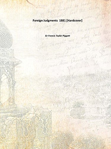 Imagen de archivo de Foreign Judgments 1881 [Hardcover] a la venta por Books Puddle