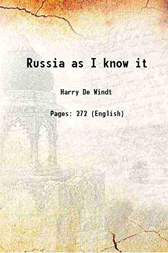 Beispielbild fr Russia as I know it 1917 [Hardcover] zum Verkauf von Books Puddle