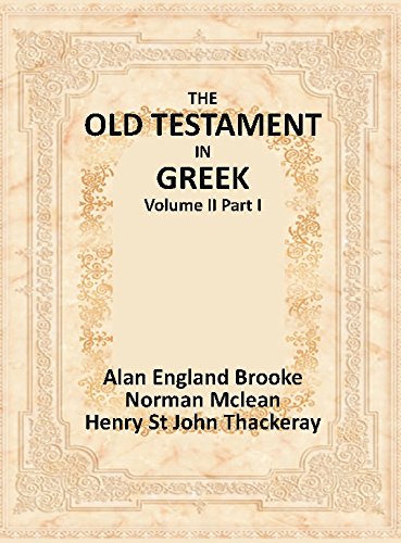 Imagen de archivo de The Old Testament in Greek (Volume Ii Part I) a la venta por Books Puddle