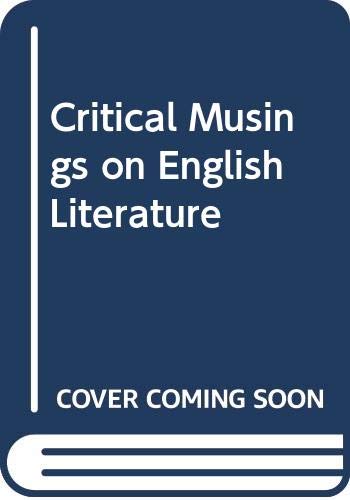 Stock image for Critical Musings on English Literature for sale by Books Puddle