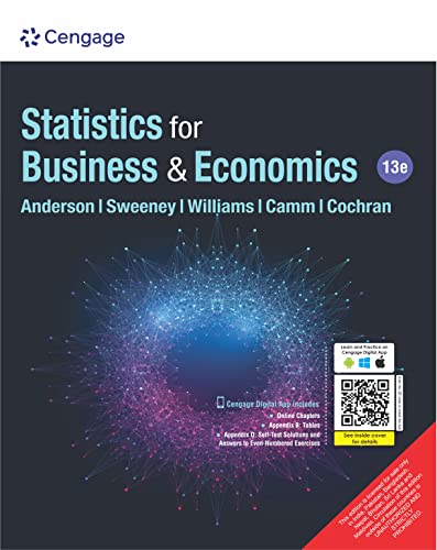 Imagen de archivo de Statistics for Business & Economics, 13TH EDITION a la venta por Better World Books