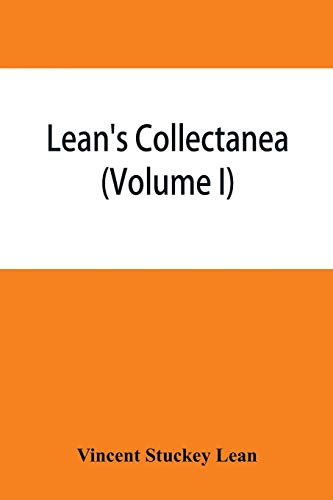 Beispielbild fr Lean's collectanea (Volume I) zum Verkauf von Buchpark