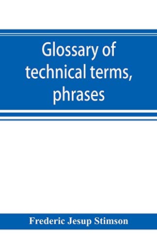 Stock image for Glossary of technical terms, phrases, and maxims of the common law for sale by Lucky's Textbooks