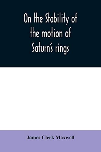 Imagen de archivo de On the stability of the motion of Saturn's rings a la venta por Lucky's Textbooks