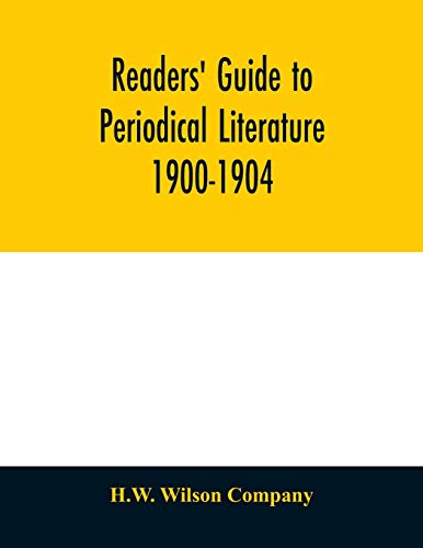 Beispielbild fr Readers' guide to periodical literature 1900-1904 zum Verkauf von Buchpark