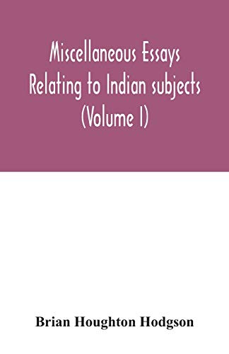 9789354032318: Miscellaneous essays relating to Indian subjects (Volume I)