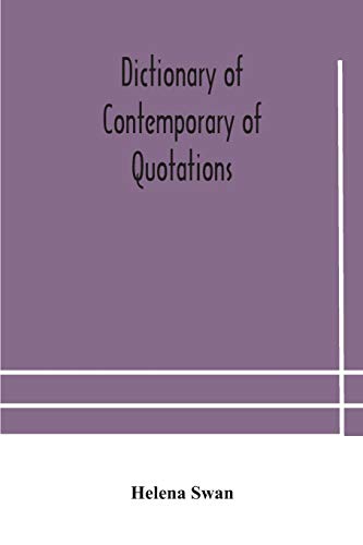 Beispielbild fr Dictionary of contemporary of quotations zum Verkauf von Lucky's Textbooks