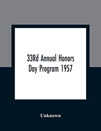 Stock image for 33Rd Annual Honors Day Program 1957 for sale by Chiron Media