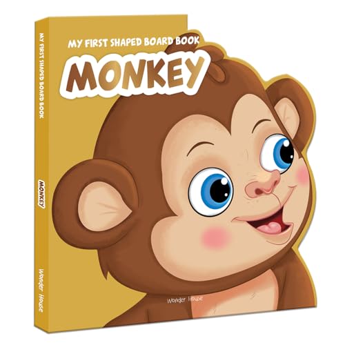 Imagen de archivo de My First Shaped Board book - Monkey, Die-Cut Animals, Picture Book for Children a la venta por Books Puddle