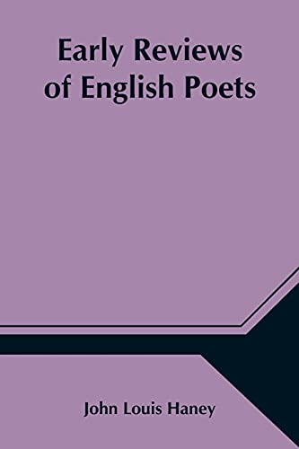 Beispielbild fr Early Reviews of English Poets zum Verkauf von Lucky's Textbooks