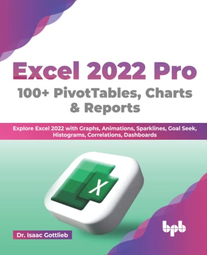 Stock image for Excel 2022 Pro 100 + PivotTables, Charts & Reports: Explore Excel 2022 with Graphs, Animations, Sparklines, Goal Seek, Histograms, Correlations, Dashboards for sale by Books Puddle