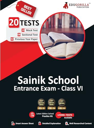 9789355563071: Sainik School Entrance Exam Class VI Book 2023 (English Edition) - 10 Mock Tests and 15 Sectional Tests (1900 Solved Objective Questions) with Free Access to Online Tests