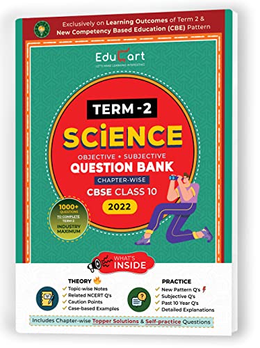 Stock image for Educart Term 2 Science CBSE Class 10 Question Bank (Now Based on the Term-2 Subjective Sample Paper of 14 Jan 2022) Edubook for sale by Books Puddle