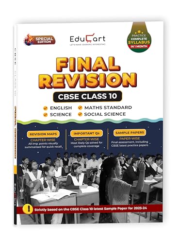 Stock image for Educart CBSE Class 10 Final Revision Book Term 2 For Maths Standard + Science + SST + English 2022 (including Sample papers) for sale by Books Puddle