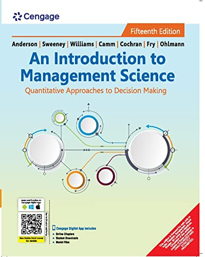 Stock image for Introduction To Management Science: Quantitative Approaches To Decision Making, 15 Th Edition for sale by Books in my Basket