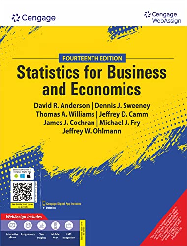 Imagen de archivo de STATISTICS FOR BUSINESS AND ECONOMICS WITH WEB ASSIGN, 14E a la venta por Universal Store