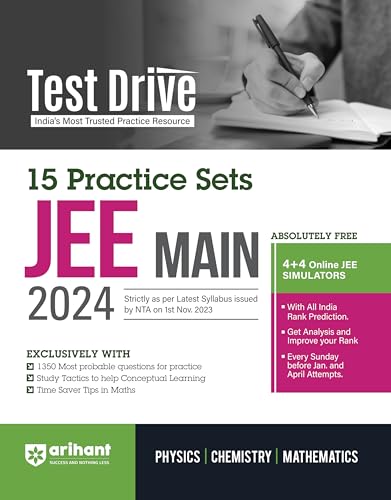 Stock image for Arihant Test Drive 15 Practice Sets For NTA JEE Main 2024 | As per Latest Syllabus issued by NTA on 1st Nov, 2023 | Physics, Chemistry, Mathematics | for sale by Books Puddle