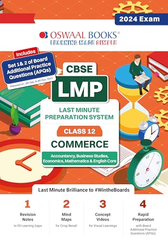 Stock image for Oswaal CBSE LMP Last Minute Preparation System Class 12 Commerce Stream (Accountancy, Business Studies, Economics, Mathematics & English Core) With . questions For 2024 Board Exams #WinTheBoards for sale by Books Puddle