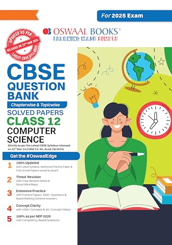 Immagine dell'editore per Oswaal CBSE Question Bank Class 12 Computer Science, Chapterwise and Topicwise Solved Papers For Board Exams 2025 venduto da Books Puddle