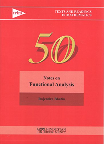 Stock image for Notes On Functional Analysis for sale by Books in my Basket