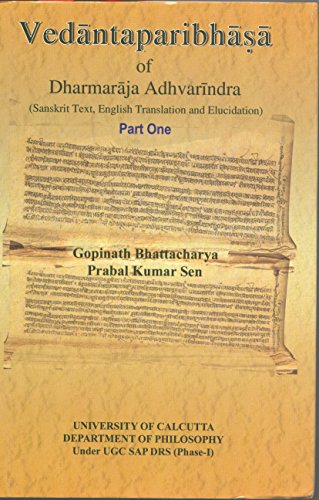 Stock image for Vedantaparibhasa of Dharmaraja Adhvarindra for sale by Books Puddle