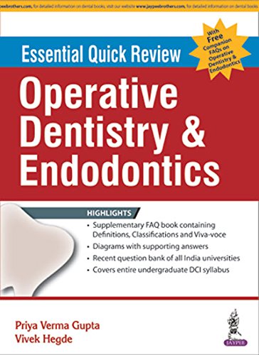 Stock image for ESSENTIAL QUICK REVIEW OPERATIVE DENTISTRY & ENDODONTICS WITH FREE COMPANION FAQS ON OPER.DENT.ENDO. for sale by Books Puddle