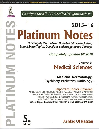 9789386056634: Platinum Notes Medical Sciences (2015-16) Vol.2