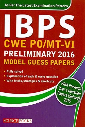 9789386105028: IBPS CWE PO/MT-V Preliminary 2016 Model Guess Papers