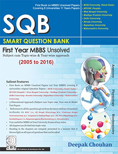 Stock image for Sqb Smart Question Bank First Year Mbbs Unsolved (2005 To 2016) (Pb 2017) for sale by Books Puddle