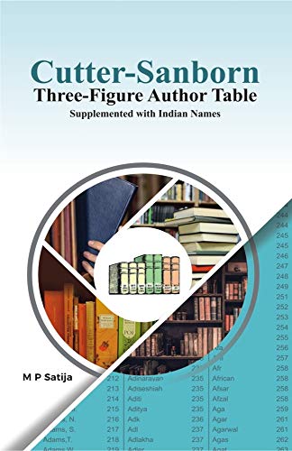 9789387698390: Cutter-Sanborn Three Figure Author Table: Supplemented with Indian Names