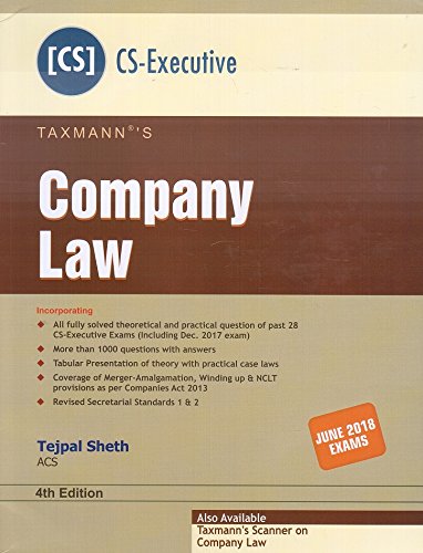 Imagen de archivo de Taxmann's Company Law for CS Executive June 2018 Exam by Tejpal Sheth a la venta por Books Puddle