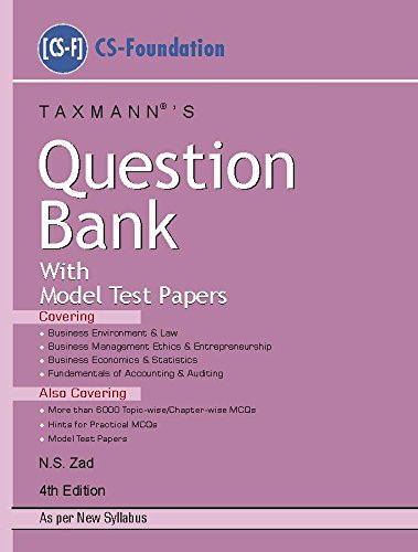 Stock image for Question Bank with Model Test Papers (CS-Foundation)(As per New Syllabus) for sale by Books Puddle