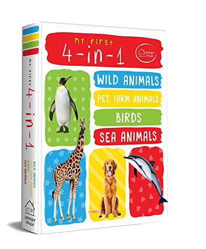 Stock image for My First 4 In 1 One Wild Animals, Pet and Farm Animals, Birds, Sea Animals : Padded Board Books for sale by Books Puddle