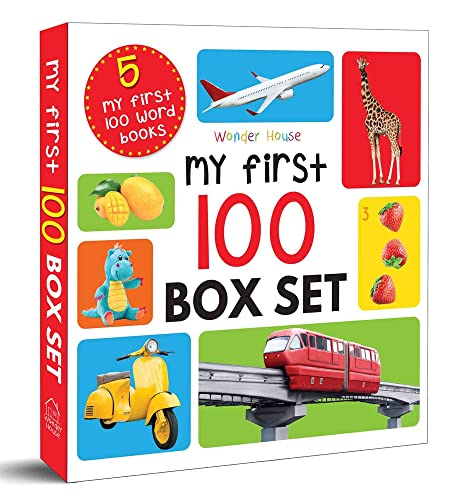 Stock image for My First 100 Box Set- A Pack of Five Picture Books for Children (Animals, Words, Numbers, Food We Eat and Things That Move) for sale by Ergodebooks
