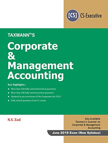 Stock image for Corporate & Management Accounting, 2019 Edition for sale by Books in my Basket