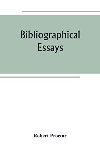 Beispielbild fr Bibliographical essays zum Verkauf von Buchpark