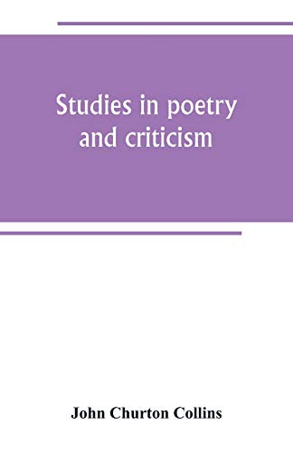 Imagen de archivo de STUDIES IN POETRY AND CRITICISM a la venta por KALAMO LIBROS, S.L.