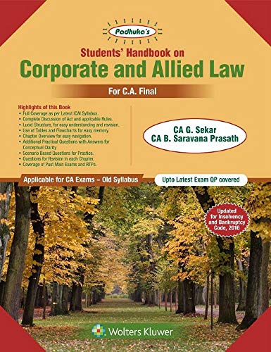 Stock image for Padhukas Students Handbook For Corporate And Allied Law (Ca Final Old) 11E for sale by Books Puddle