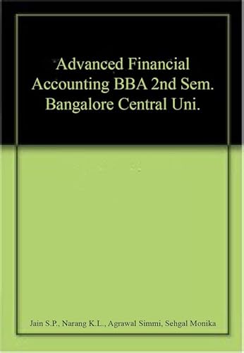 Stock image for Advanced Financial Accounting BBA 2nd Sem. Bangalore Central Uni. for sale by Books Puddle