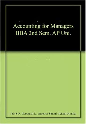 9789389477634: Accounting for Managers BBA 2nd Sem. AP Uni.