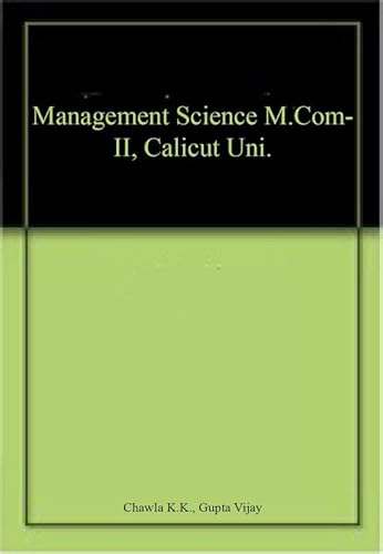 9789389477733: Management Science M.Com-II, Calicut Uni.