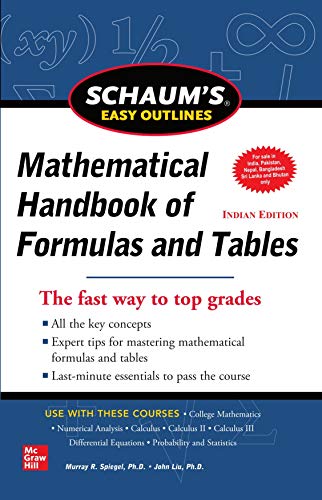 Stock image for Schaums Easy Outlines Of Mathematical Handbook Of Formulas And Tables for sale by Books in my Basket