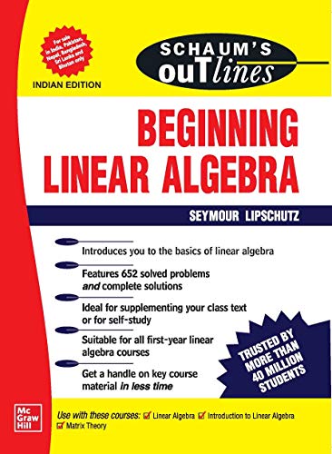9789389691306: Schaum's Outline of Beginning Linear Algebra