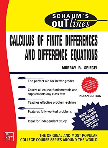 Stock image for SCHAUMS OUTLINE OF CALCULUS OF FINITE DIFFERENCES AND DIFFERENCE EQUATIONS (PB 2020) for sale by Kanic Books