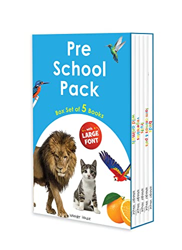 

Early Learning Library Pack : Box Set of 5 Books: wild animals, birds, fruits, vegetables, farm animals & pets (Big Board Books Series, Large Font)
