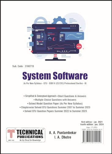 Stock image for System Software for GTU 18 Course (VI - Comp. /Prof. Elec.- III - 3160715) for sale by dsmbooks