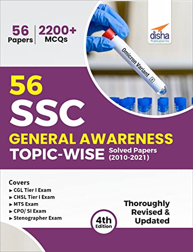 Stock image for 56 SSC General Awareness Topic-wise Solved Papers (2010 - 2021) - CGL, CHSL, MTS, CPO 4th Edition for sale by Mispah books