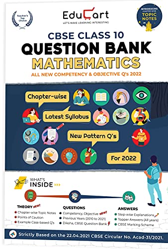 Stock image for Educart Term 1 & 2 MATHEMATICS Class 10 CBSE Question Bank 2021-22 Book for sale by Books Puddle