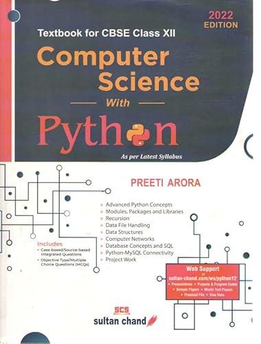 Immagine dell'editore per Computer Science with Python : Textbook for CBSE Class 12 - Examination 2022-23 venduto da Mispah books